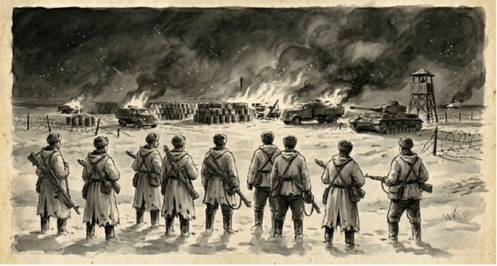 Nine against the snow