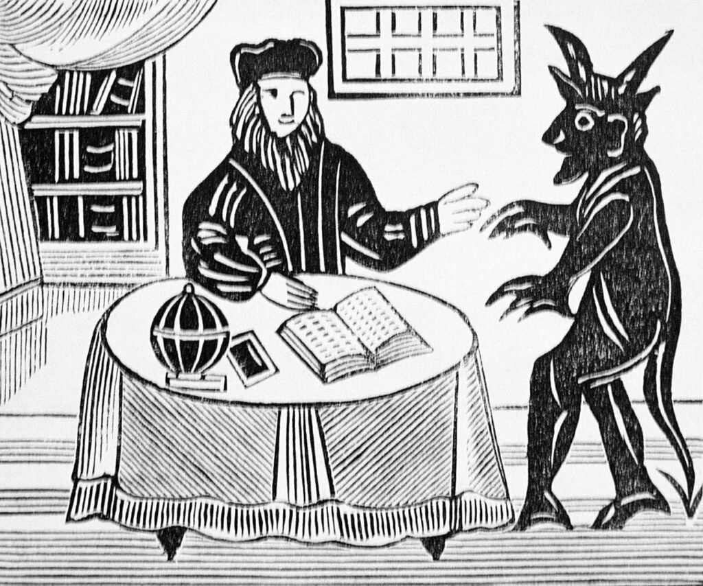English School Dr Faustus in Counsel with the Devil from Gents translation of Dr Faustus by Chr (MeisterDrucke 424116)